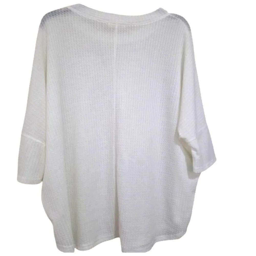Ribbed Short Batwing Sleeve Blouse Large